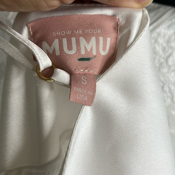 Show Me Your Mumu Verona Cowl Neck White Dress Sz S - Picture 7 of 10